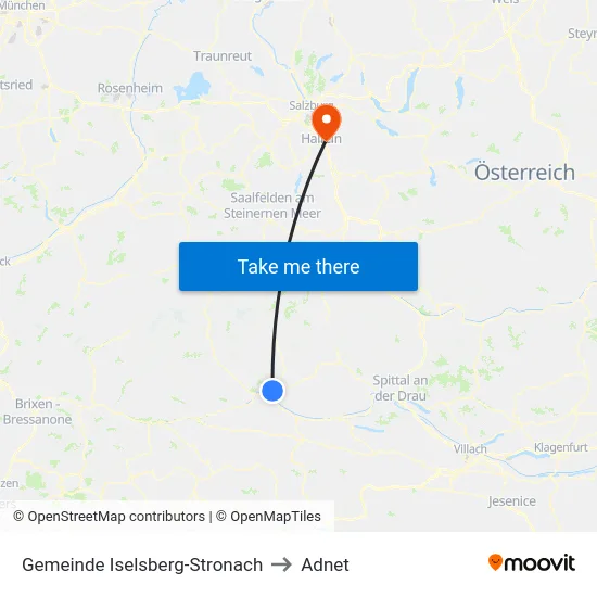 Gemeinde Iselsberg-Stronach to Adnet map