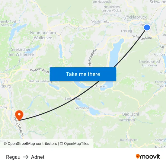 Regau to Adnet map