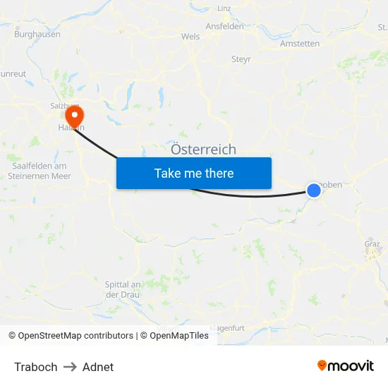 Traboch to Adnet map