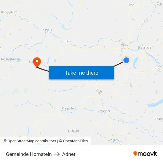 Gemeinde Hornstein to Adnet map
