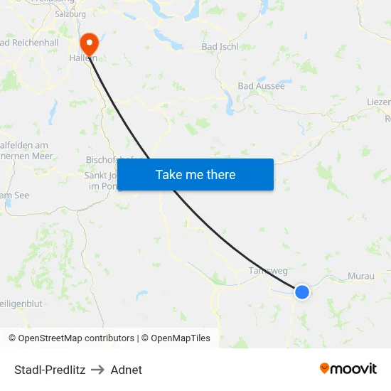 Stadl-Predlitz to Adnet map
