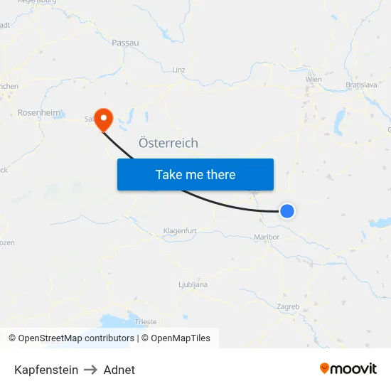 Kapfenstein to Adnet map