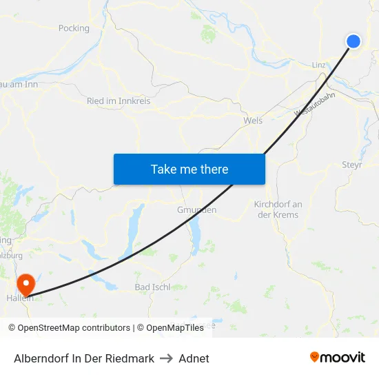Alberndorf In Der Riedmark to Adnet map