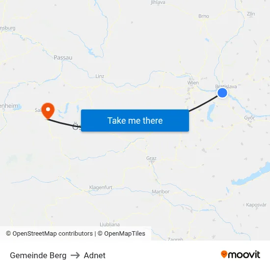 Gemeinde Berg to Adnet map