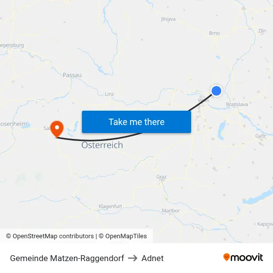 Gemeinde Matzen-Raggendorf to Adnet map