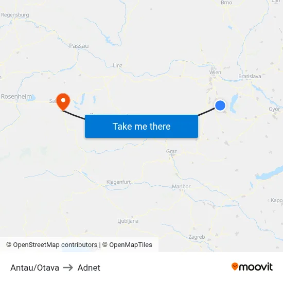 Antau/Otava to Adnet map