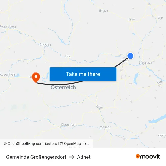 Gemeinde Großengersdorf to Adnet map