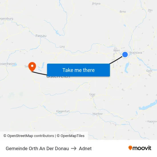 Gemeinde Orth An Der Donau to Adnet map