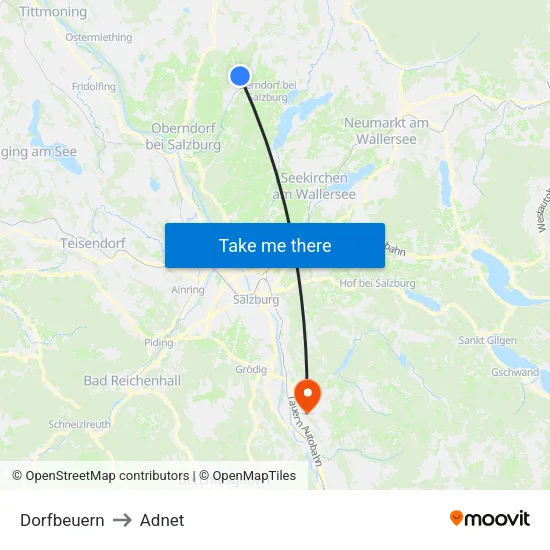 Dorfbeuern to Adnet map
