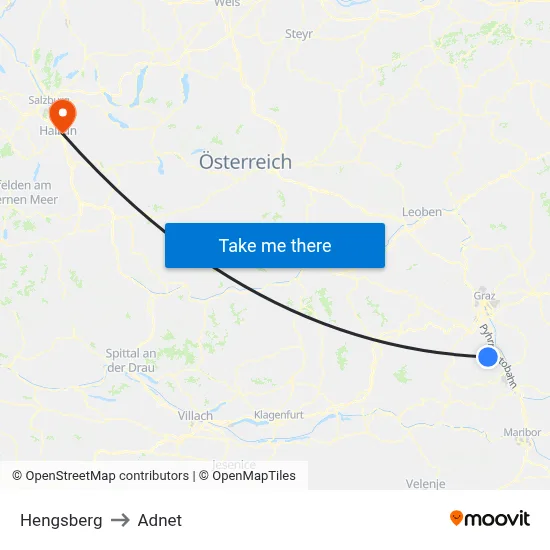 Hengsberg to Adnet map