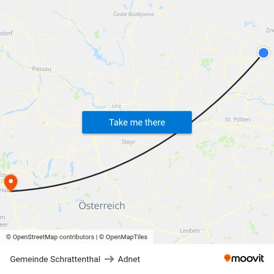 Gemeinde Schrattenthal to Adnet map