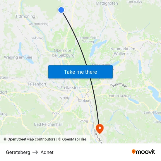 Geretsberg to Adnet map