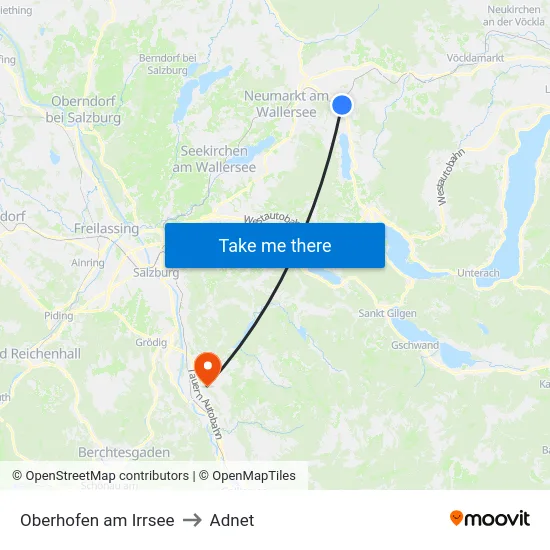 Oberhofen am Irrsee to Adnet map