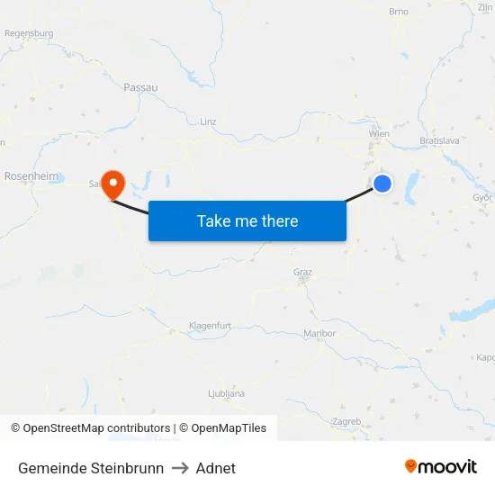 Gemeinde Steinbrunn to Adnet map