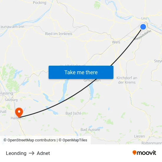 Leonding to Adnet map