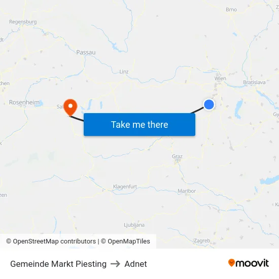 Gemeinde Markt Piesting to Adnet map