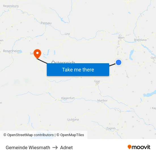 Gemeinde Wiesmath to Adnet map