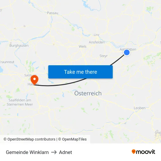 Gemeinde Winklarn to Adnet map