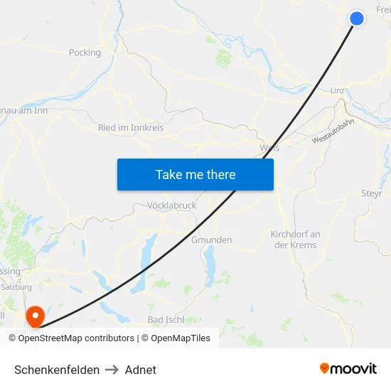 Schenkenfelden to Adnet map