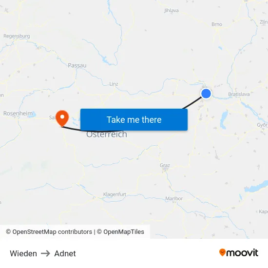 Wieden to Adnet map