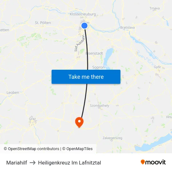 Mariahilf to Heiligenkreuz Im Lafnitztal map