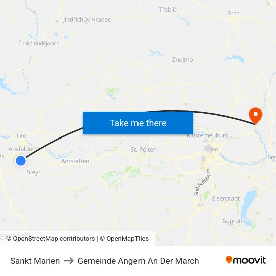 Sankt Marien to Gemeinde Angern An Der March map