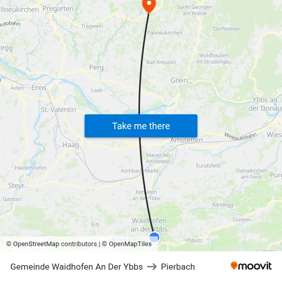 Gemeinde Waidhofen An Der Ybbs to Pierbach map