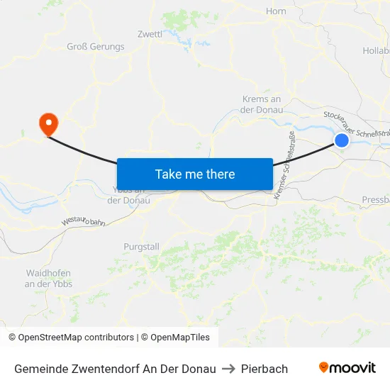 Gemeinde Zwentendorf An Der Donau to Pierbach map