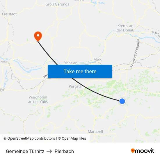 Gemeinde Türnitz to Pierbach map