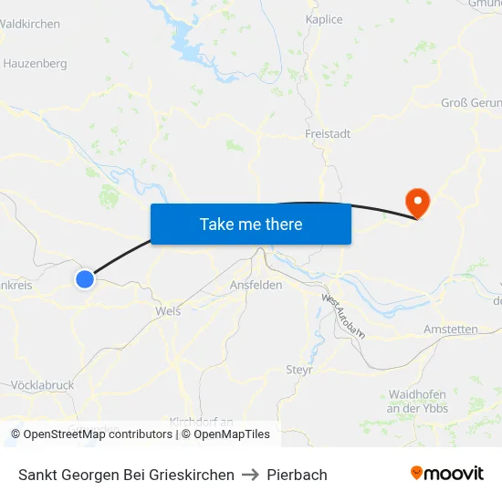 Sankt Georgen Bei Grieskirchen to Pierbach map