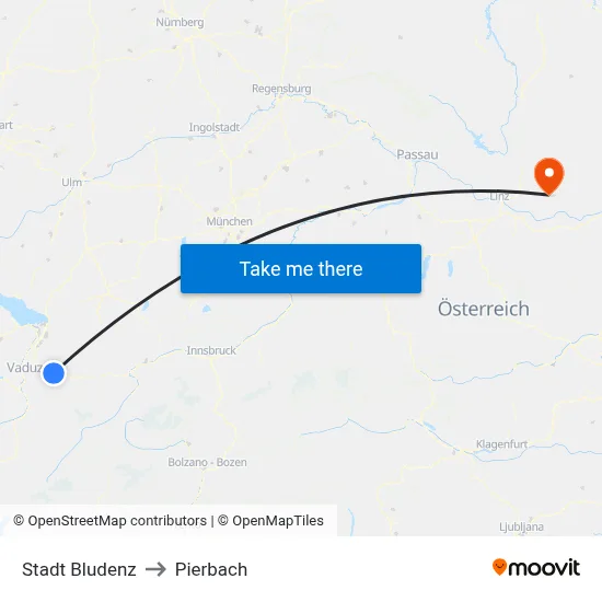 Stadt Bludenz to Pierbach map
