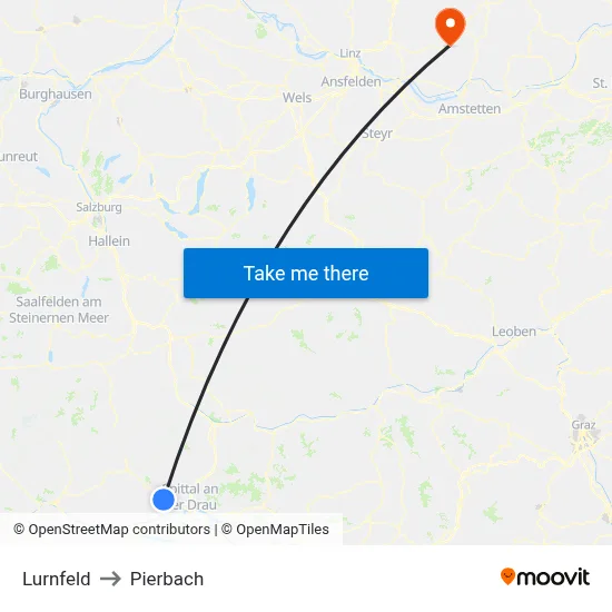 Lurnfeld to Pierbach map