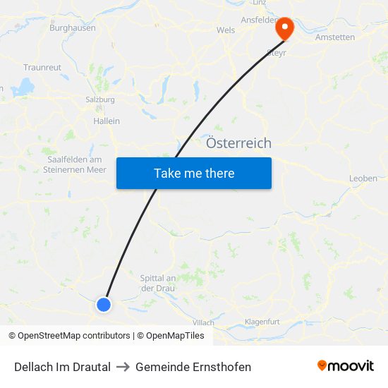 Dellach Im Drautal to Gemeinde Ernsthofen map