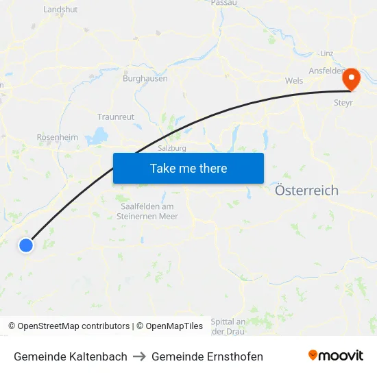 Gemeinde Kaltenbach to Gemeinde Ernsthofen map