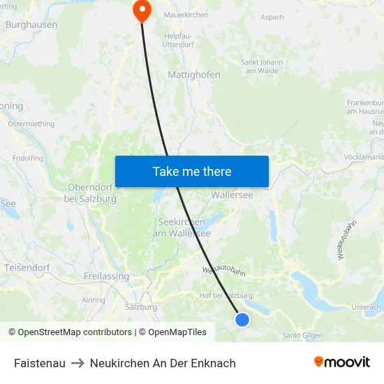 Faistenau to Neukirchen An Der Enknach map