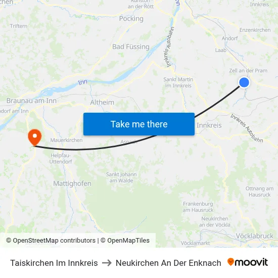 Taiskirchen Im Innkreis to Neukirchen An Der Enknach map