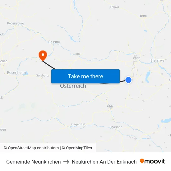 Gemeinde Neunkirchen to Neukirchen An Der Enknach map