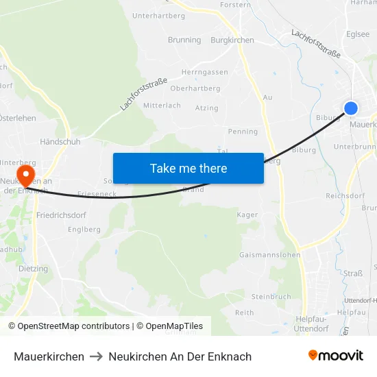 Mauerkirchen to Neukirchen An Der Enknach map