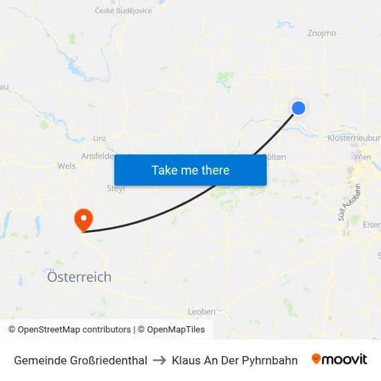 Gemeinde Großriedenthal to Klaus An Der Pyhrnbahn map