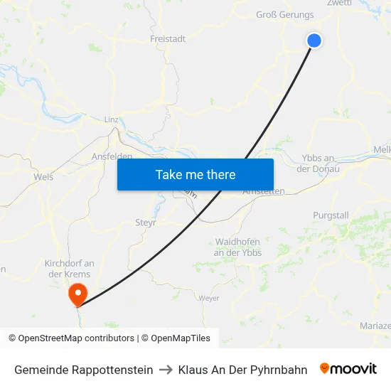 Gemeinde Rappottenstein to Klaus An Der Pyhrnbahn map