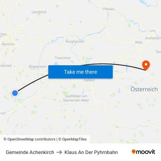 Gemeinde Achenkirch to Klaus An Der Pyhrnbahn map