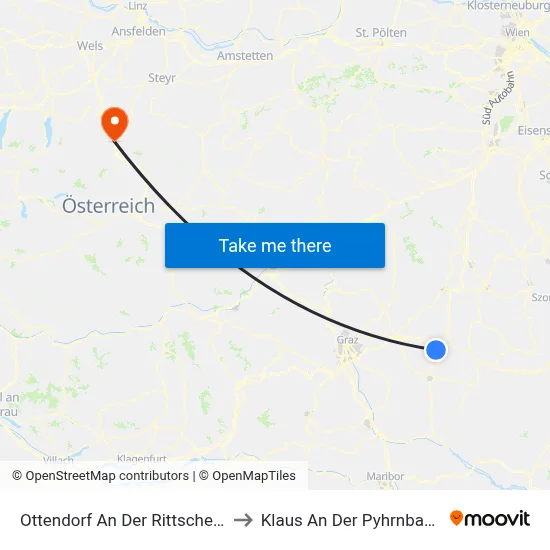 Ottendorf An Der Rittschein to Klaus An Der Pyhrnbahn map