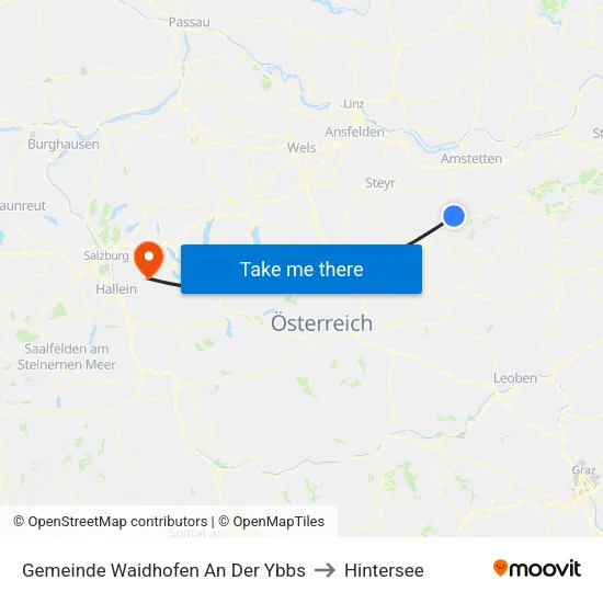 Gemeinde Waidhofen An Der Ybbs to Hintersee map