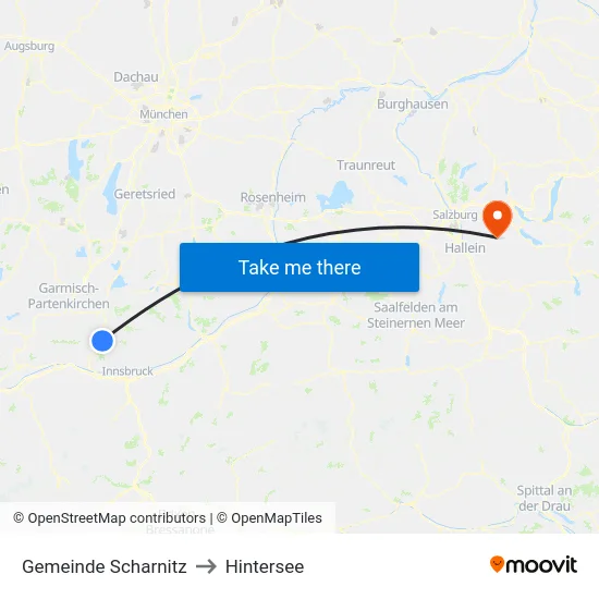 Gemeinde Scharnitz to Hintersee map