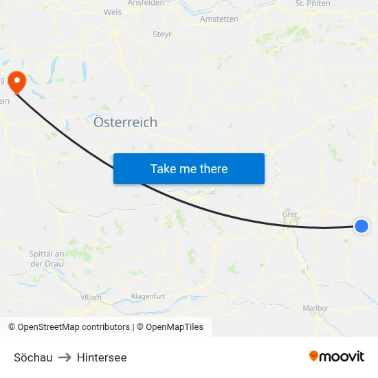 Söchau to Hintersee map