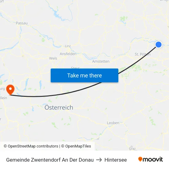 Gemeinde Zwentendorf An Der Donau to Hintersee map
