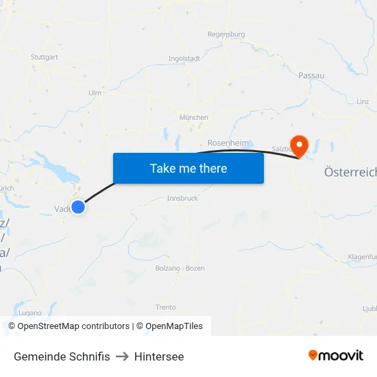 Gemeinde Schnifis to Hintersee map