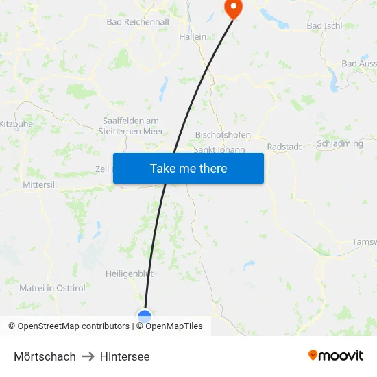 Mörtschach to Hintersee map