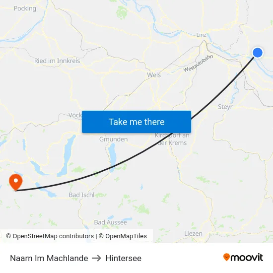 Naarn Im Machlande to Hintersee map