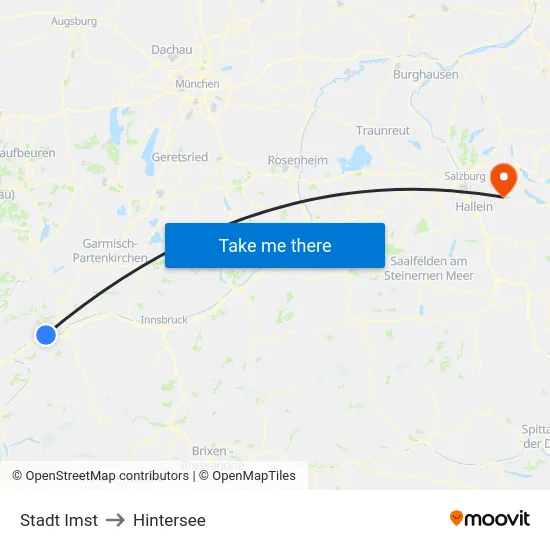 Stadt Imst to Hintersee map